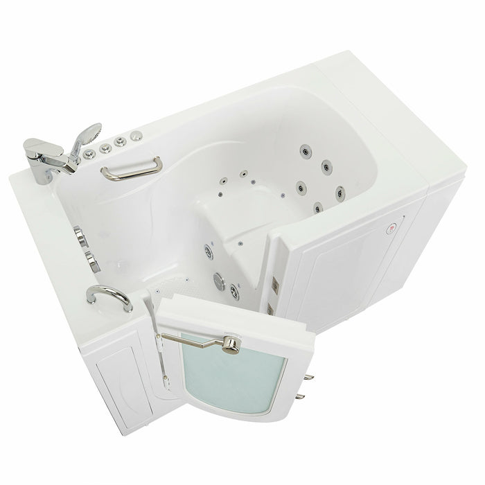 Ella's Bubbles Capri 30"W x 52"L Acrylic Air and Hydro Massage Walk-In Bathtub with Outward Swing Door, Fast Fill Faucet, 2" Dual Drain OA3052D