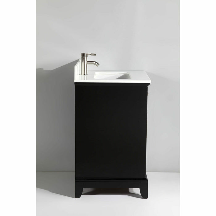 Vanity Art 48-Inch Single Sink Cabinet With Super White Phoenix Stone Vanity Top With Sink & Mirror VA1048