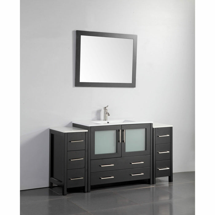 Vanity Art 60 Inch Vanity Cabinet With Ceramic Sink & Mirror VA3036-60