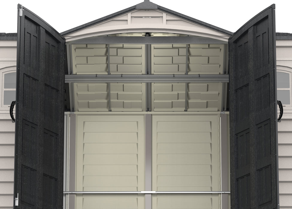 DURAMAX Woodbridge 10.5' x 8' Apex Vinyl Shed with Foundation Kit 40116