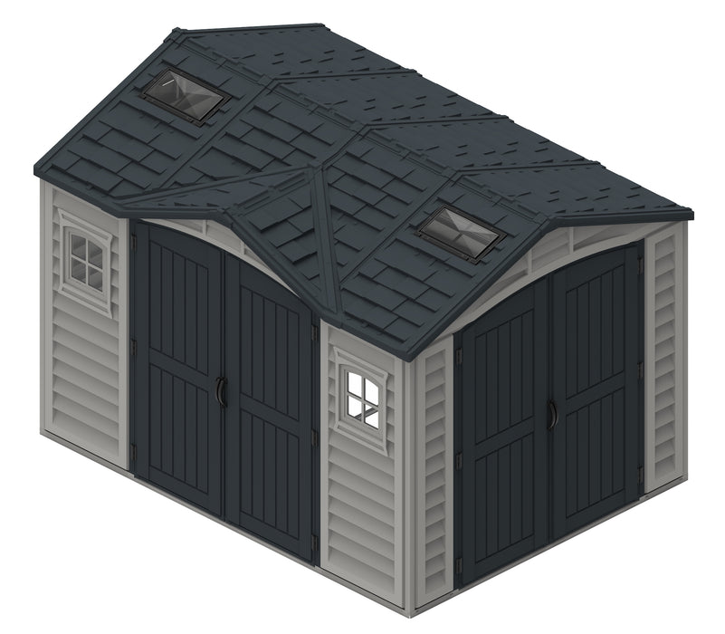 DURAMAX Woodbridge 10.5' x 8' Apex Vinyl Shed with Foundation Kit 40116