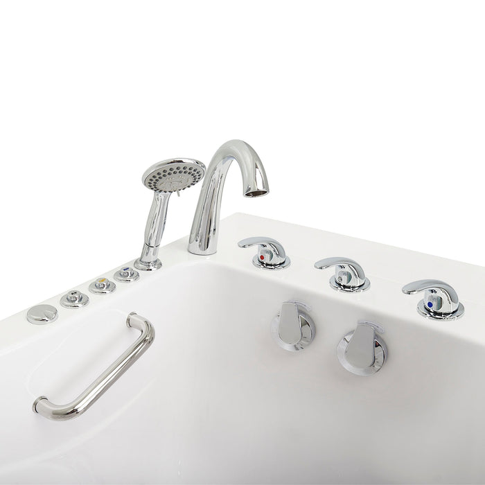 Ella's Bubbles Capri 30"x52" Acrylic Air and Hydro Massage Walk-In Bathtub with Left Outward Swing Door, 5 Piece Fast Fill Faucet, 2" Dual Drain OA3052D5PL