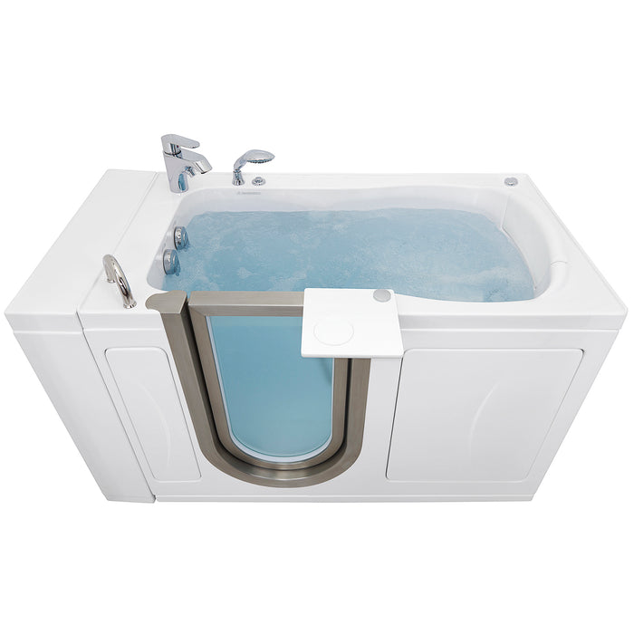 Ella Peitite 28"x52" Acrylic Hydro Massage Walk-In Bathtub with Left Inward Swing Door, 2 Piece Fast Fill Faucet, 2" Dual Drain H31672P