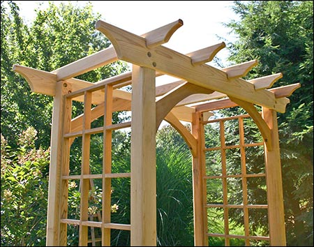 Creekvine Design Red Cedar Canterbury Arbor with Bench