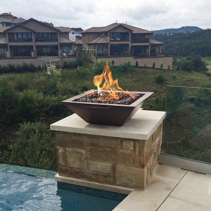 Outdoor Plus Maya Fire & Water Bowl – Hammered Patina Copper OPT