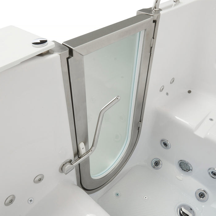 Ella's Bubbles Escape 36"x72" Two Seat Walk in Bathtub, Air + Hydro + Independent Foot Massage, 2 2 Piece Faucets, Dual 2" Drains, 93285-22P