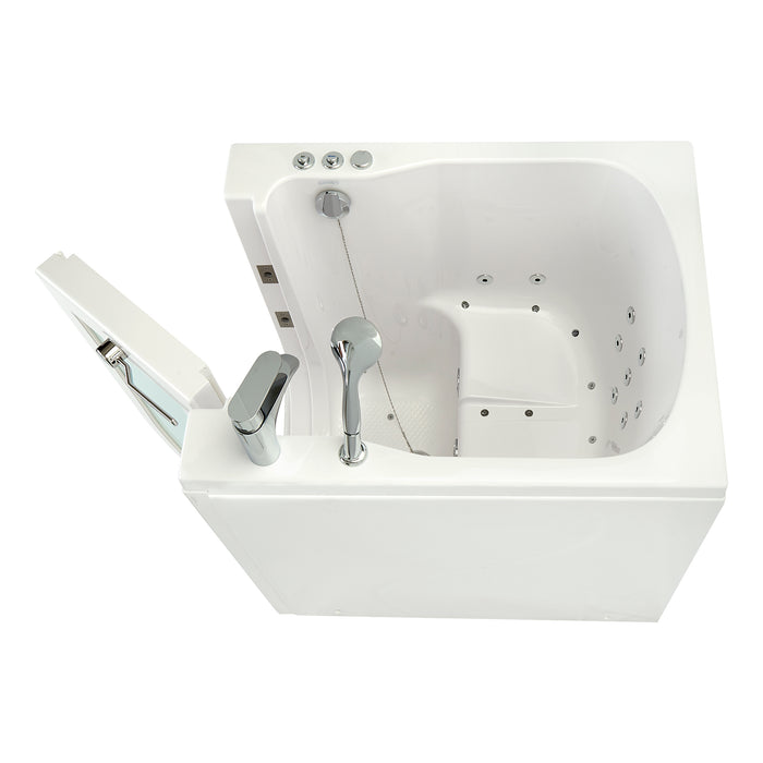 Ella's Bubbles Front Entry 32"x40" Acrylic Air and Hydro Massage Walk-In Bathtub with Right Outward Swing Door, 2 Piece Fast Fill Faucet, 2" Drain OAF3240D2PR