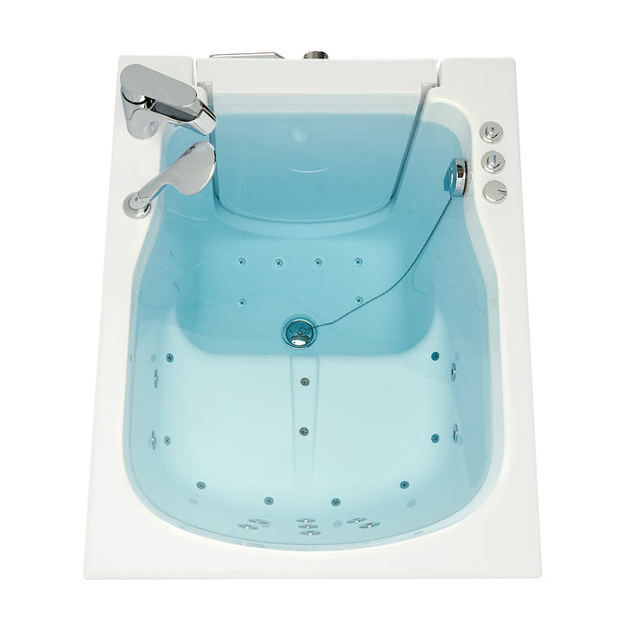 Ella's Bubbles Front Entry 32"x40" Acrylic Air and Hydro Massage Walk-In Bathtub with Right Outward Swing Door, 2 Piece Fast Fill Faucet, 2" Drain OAF3240D2PR