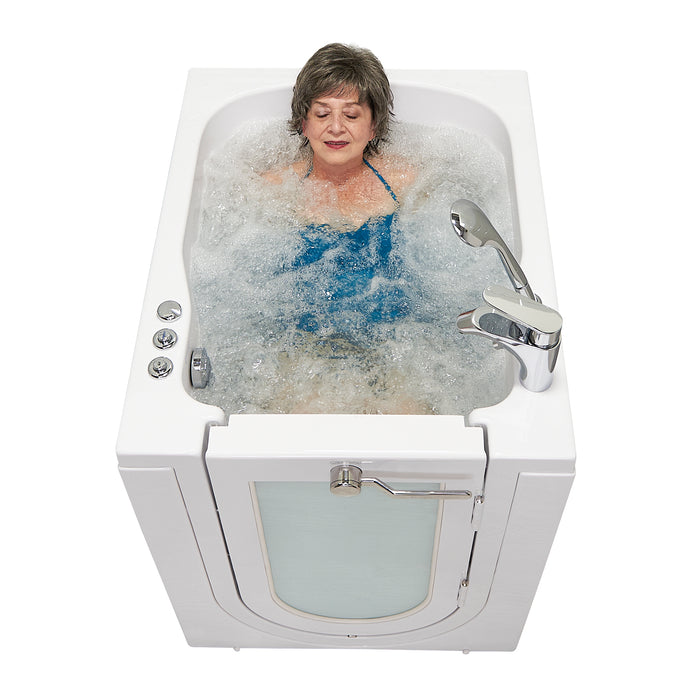 Ella's Bubbles Front Entry 32"x40" Acrylic Air and Hydro Massage Walk-In Bathtub with Right Outward Swing Door, 2 Piece Fast Fill Faucet, 2" Drain OAF3240D2PR