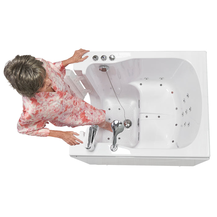 Ella's Bubbles Front Entry 32"x40" Acrylic Air and Hydro Massage Walk-In Bathtub with Left Outward Swing Door, 2 Piece Fast Fill Faucet, 2" Drain OAF3240D2PL