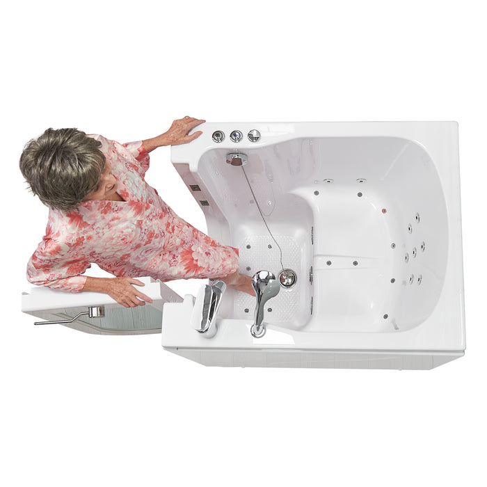 Ella's Bubbles Front Entry 32"x40" Acrylic Air and Hydro Massage Walk-In Bathtub with Right Outward Swing Door, 2 Piece Fast Fill Faucet, 2" Drain OAF3240D2PR