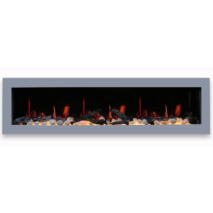 Litedeer Homes Gloria II 68" Smart Electric Fireplace with App Driftwood Log & River Rock - ZEF68XS