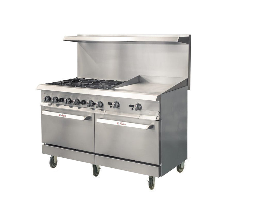 IKON 60.2" x 60" Range 60" - 6 burners - 24" Manual Griddle IR-6B-24MG-60