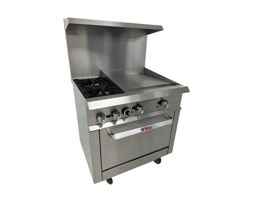 IKON 60.2" x 35.9" Range 36" - 2 Burners - 24" Manual Griddle IR-2B-24MG-36