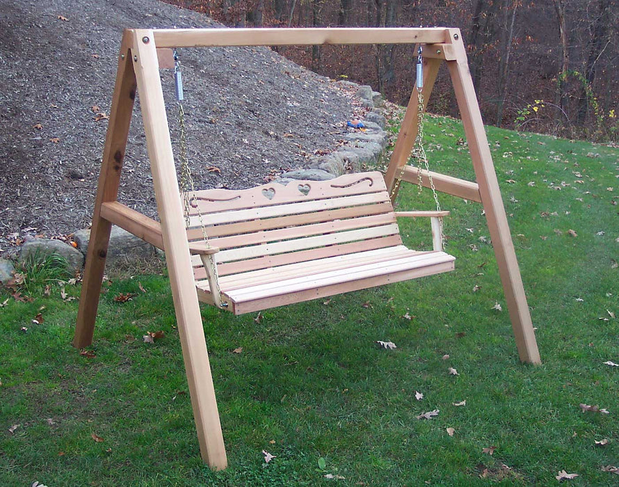 Creekvine Design Cedar Country Hearts Porch Swing with Stand