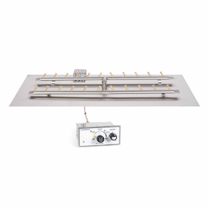 The Outdoor Plus 48" Rectangular Flat Pan & Ss ‘h’ Bullet Burner Kit OPT-BFP1248