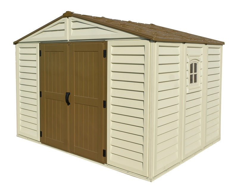 DURAMAX Woodbridge Plus 10.5' x 8' Vinyl Shed with Foundation 40214