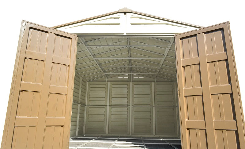 DURAMAX Woodbridge Plus 10.5' x 13' Vinyl Shed with Foundation 40234