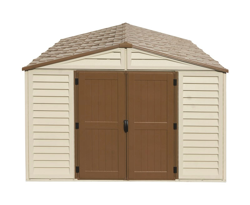 DURAMAX Woodbridge Plus 10.5' x 13' Vinyl Shed with Foundation 40234