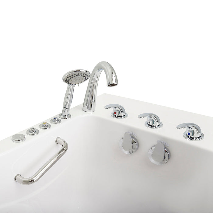 Ella's Bubbles Monaco 32"x52" Acrylic Air and Hydro Massage Walk-In Bathtub with Left Outward Swing Door, 5 Piece Fast Fill Faucet, 2" Dual Drain OA3252D5PL