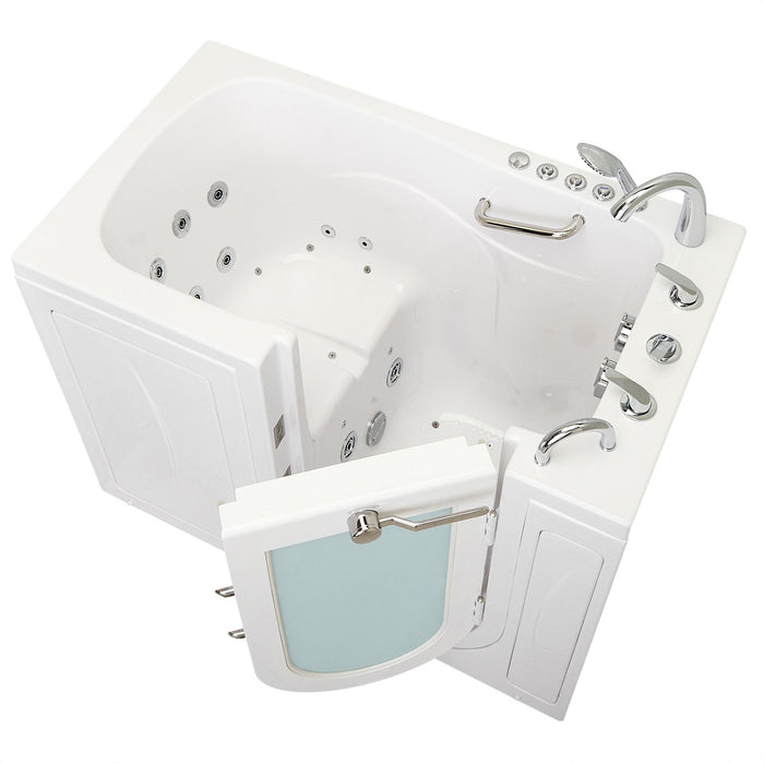 Ella's Bubbles Monaco 32"x52" Acrylic Air and Hydro Massage Walk-In Bathtub with Left Outward Swing Door, 5 Piece Fast Fill Faucet, 2" Dual Drain OA3252D5PL