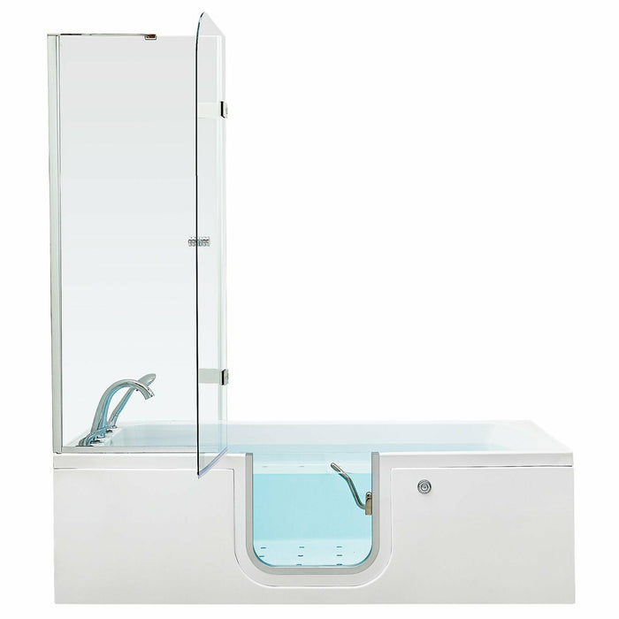 Ella's Bubbles Laydown 32"W x 72"L Acrylic Hydro Massage Walk-In Bathtub with Inward Swing Door, Fast Fill Faucet LA3272H