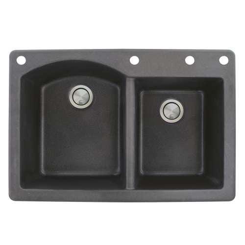 Transolid Aversa 33in X 22in SilQ Granite Drop-In Double Bowl Kitchen Sink ATDD3322