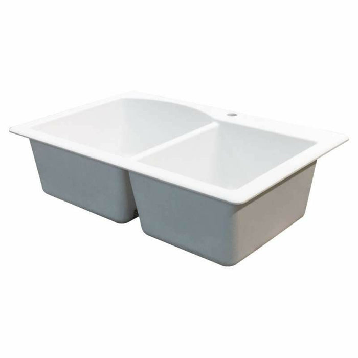 Transolid Aversa 33in X 22in SilQ Granite Drop-In Double Bowl Kitchen Sink ATDD3322