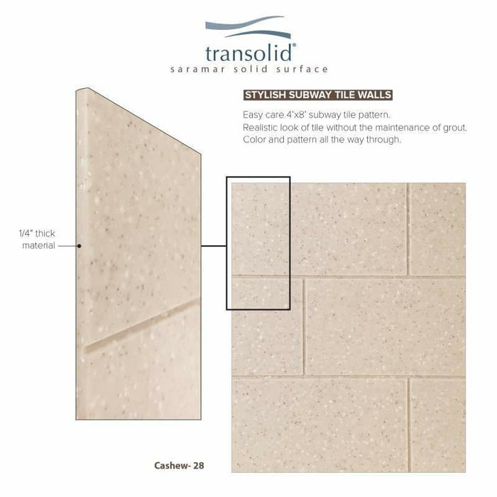 Transolid SaraMar 36-In X 48-In X 96-In Glue To Wall 3-Piece Shower Wall Kit SWK483696