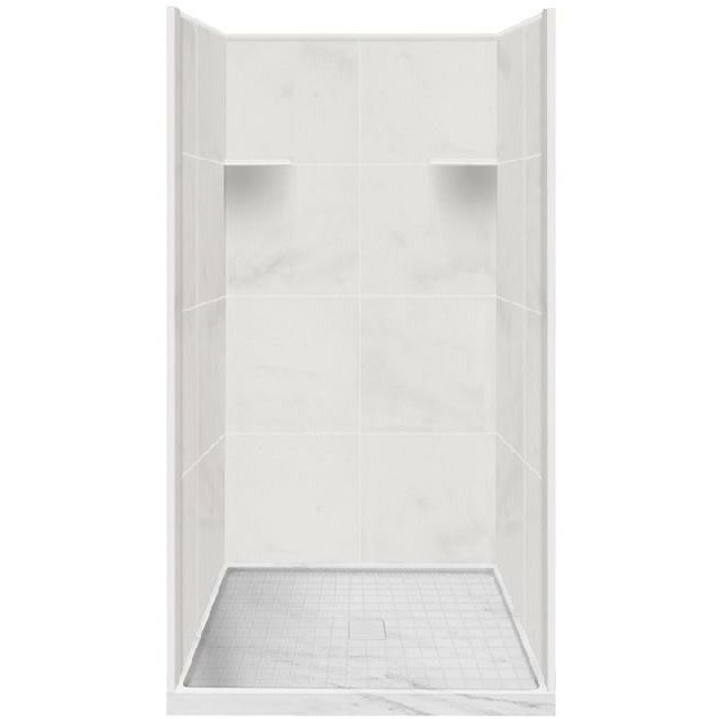 Transolid Studio 36-In X 36-In X 75-In Solid Surface Alcove Shower Kit RKWF3667