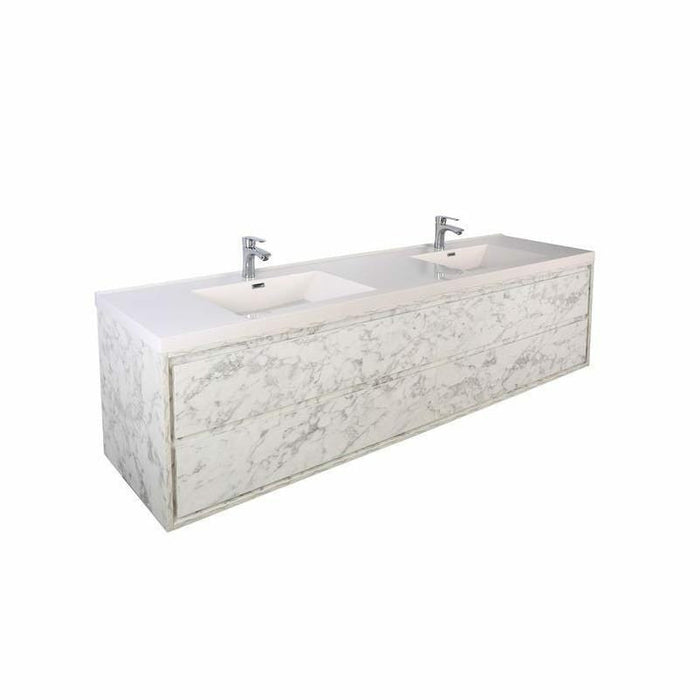 Moreno Bath Sage 84 Inch Double Sink Wall Mounted Modern Vanity MOM884D