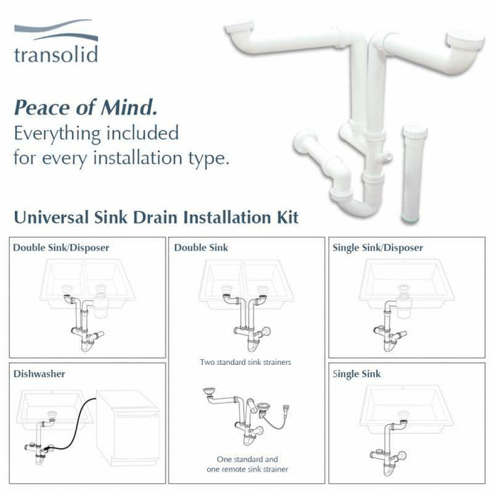 Transolid Meridian 33in X 22in Kitchen Sink Kit K-MTDD33229