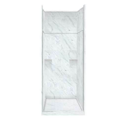 Transolid Studio 36-In X 36-In X 99-In Solid Surface Alcove Shower Kit with Extension RKWFX3667