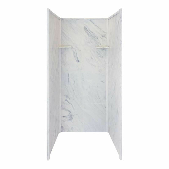 Transolid Studio 36-In X 36-In X 99-In Solid Surface Alcove Shower Kit with Extension RKWFX3667