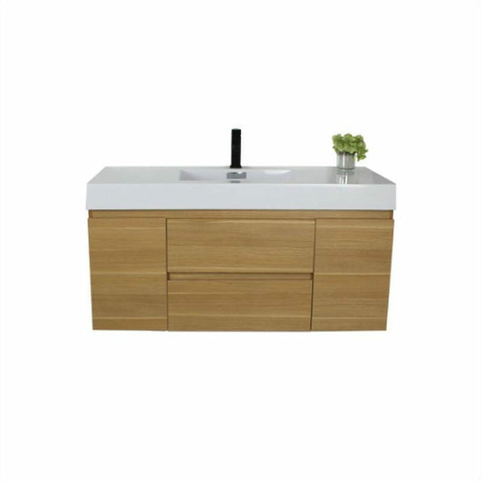 Moreno Bath Fortune 48 Inch Wall Mounted Bath Vanity With Single Reinforced Acrylic Sink MOF48