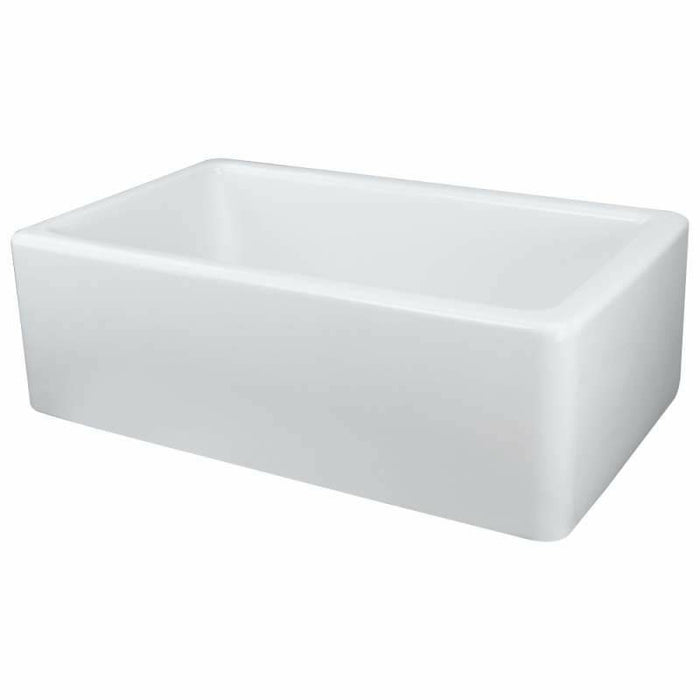 Transolid Porter Undermount Single Bowl Farmhouse Fireclay Kitchen Sink in White FUSS3