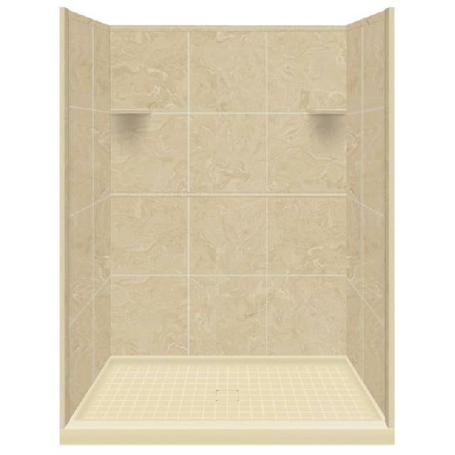 Transolid Studio 34-In X 48-In X 75-In Solid Surface Alcove Shower Kit RKWF4847