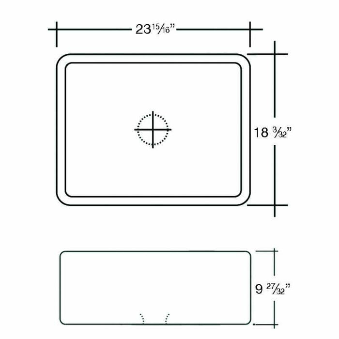 Transolid Porter 24in X 18in Undermount Single Bowl Farmhouse Fireclay Kitchen Sink White FUSB241810