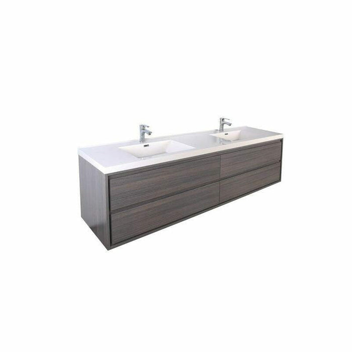 Moreno Bath Sage 84 Inch Double Sink Wall Mounted Modern Vanity MOM884D