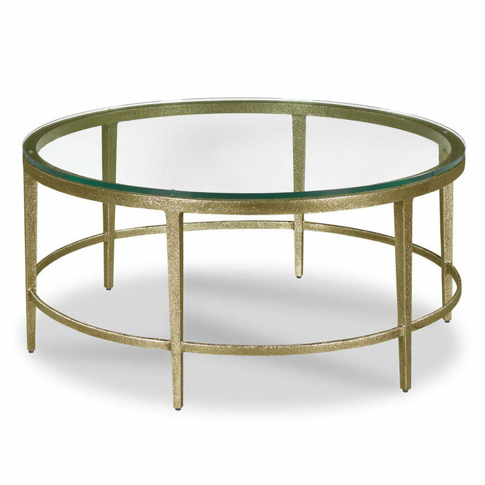 Woodbridge Furniture 38”W x 18"H Kasmin Cocktail Table Textured Gold Finish 2157-M7