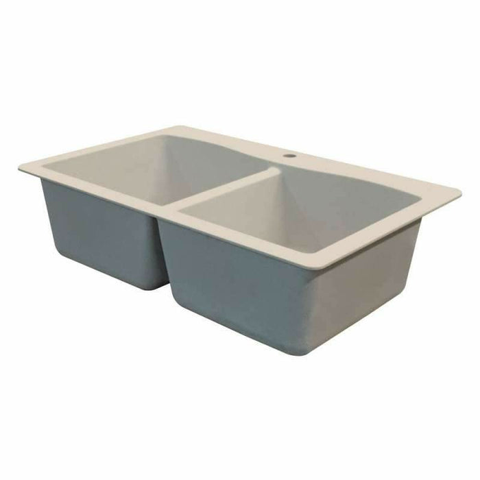 Transolid Aversa Granite 33-In Drop-In Kitchen Sink Kit with Grids, Strainers, and Drain Installation Kit K-ATDE3322