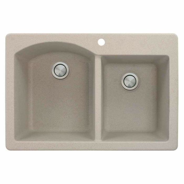 Transolid Aversa Granite 33-In Drop-In Kitchen Sink Kit with Grids, Strainers, and Drain Installation Kit K-ATDD3322