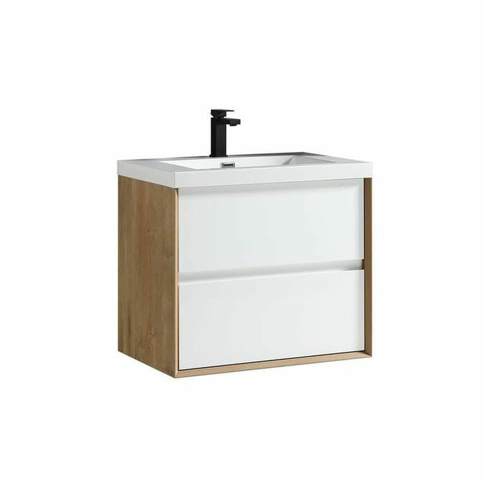 Moreno Bath Kingdee 24 Inch Wall Mounted Vanity With Acrylic Top In High Gloss White BT005-24GW