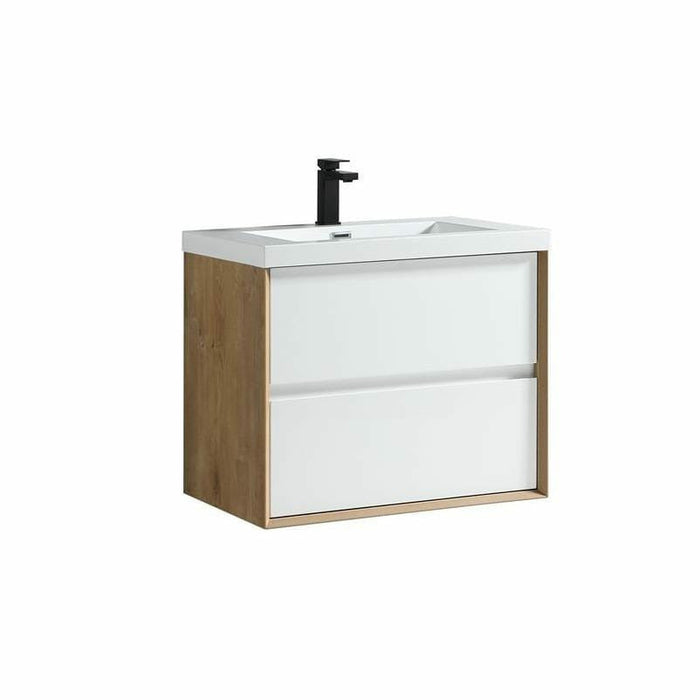 Moreno Bath Kingdee 30 Inch Wall Mounted Vanity With Acrylic Top In High Gloss White BT005-30GW