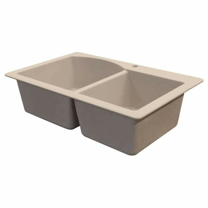 Transolid Aversa Granite 33-In Drop-In Kitchen Sink Kit with Grids, Strainers, and Drain Installation Kit K-ATDD3322