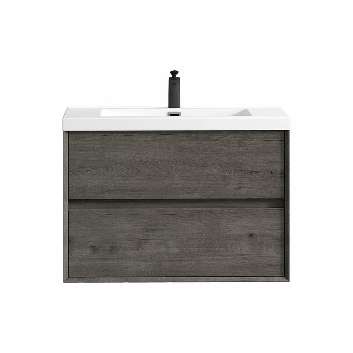 Moreno Bath Kingdee 36 Inch Wall Mounted Vanity With Acrylic Top In High Gloss White BT005-36GW