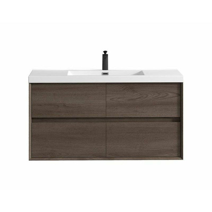 Moreno Bath Kingdee 48 Inch Wall Mounted Vanity With Acrylic Top In High Gloss White BT005-48GW