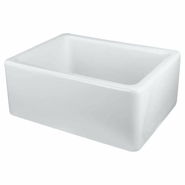 Transolid Porter 24in X 18in Undermount Single Bowl Farmhouse Fireclay Kitchen Sink White FUSB241810