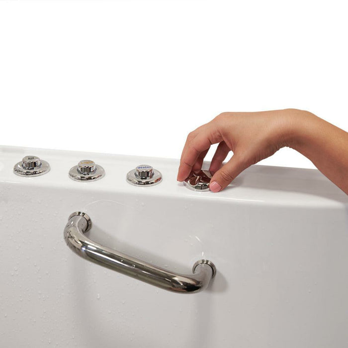 Ella's Bubbles Capri 30"W x 52"L Acrylic Air and Hydro Massage Walk-In Bathtub with Outward Swing Door, Fast Fill Faucet, 2" Dual Drain OA3052D