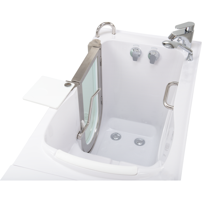 Ella's Bubbles Elite 30"W x 52"L Acrylic Soaking Walk-In-Bathtub, Inward Swing Door, Fast Fill Faucet, 2" Dual Drain 310